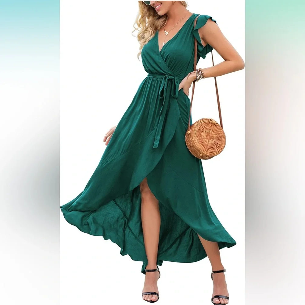 Elegant Green Maxi Dress - Picture 2 of 4